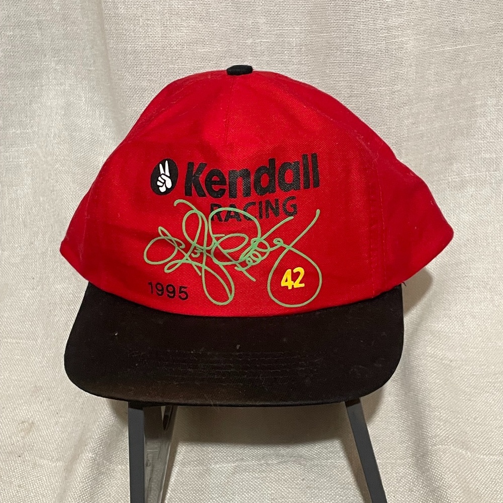 VINTAGE Kendal Racing OSFM UNISEX Red and Black Snapback Flat Bill Hat